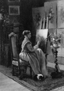 Malerin Im Atelier