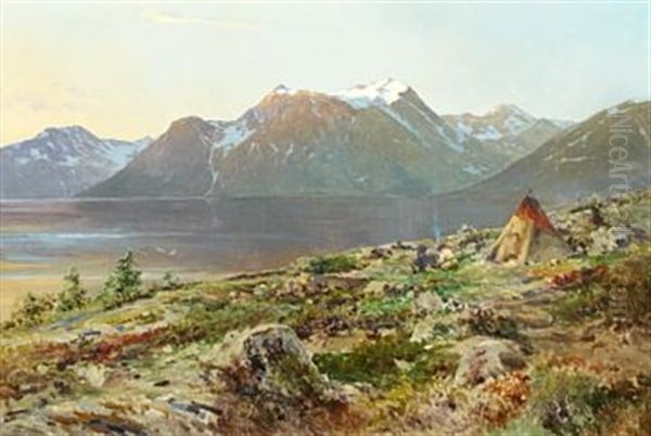 Lyngenfjord Ved Midnattssol - view 1