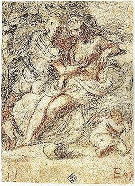 Recto: Mars And Venus With The Sleeping Cupid; Verso: The Head Of A Woman Wearing A Headdress - view 1