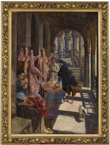 Butcher At Kirkeristen by Wilhelm Otto Peters