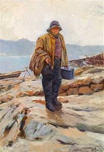 En Fisker I Den Norske Skaergard by Wilhelm Otto Peters