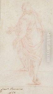 Etude De Personnage Drape Vu De Dos. by Francesco Boccaccino