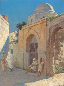 Gatescene (tunis?) by Wilhelm Otto Peters