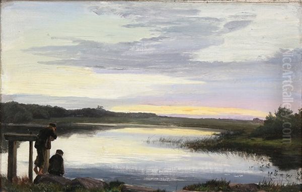 Evening At Skaningedammen Near Hellebaek - view 1