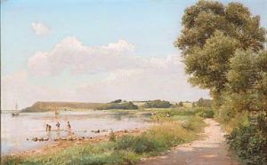 Summer Day On The Country With Children Bathing