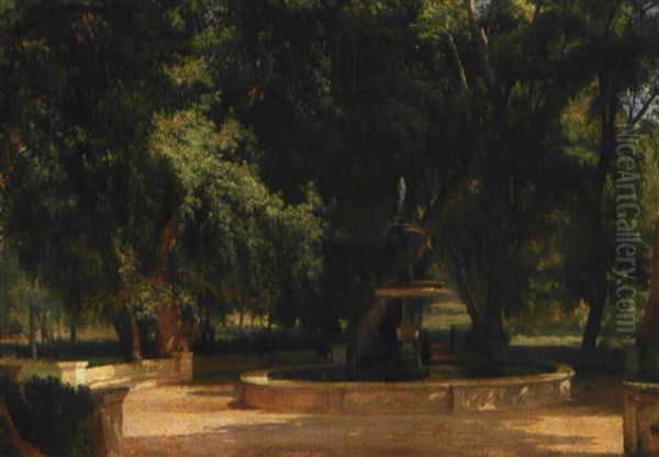En Romersk Fontaene I Villa Borghese Parken - view 1