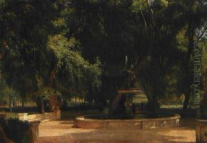 En Romersk Fontaene I Villa Borghese Parken