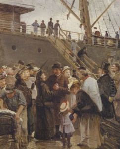 Hjemkomsten, Amerikadamperen Ved Larsens Plads Hjemkomsten, Amerikadamperen Ved Larsens Plads