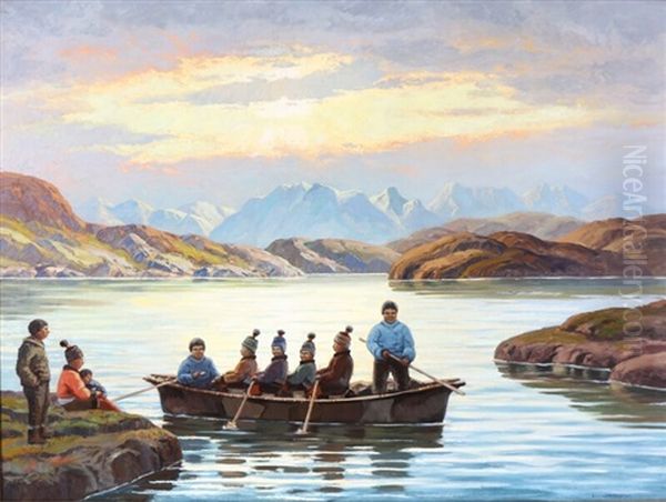 An Umiak In A Greenlandic Fiord - view 1