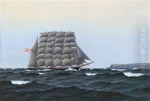 Skoleskibet Kobenhavn by Emanuel A. Petersen