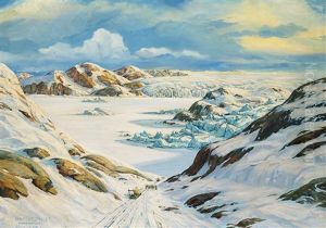 Dog Sledge Riding In Ikamiut, Greenland by Emanuel A. Petersen