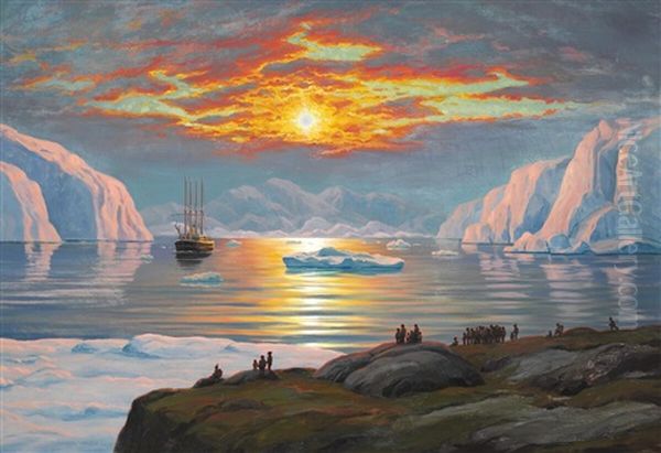 View Of A Greenlandic Fiord Lit Up By The Midsummer Sun - view 1