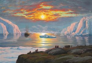 View Of A Greenlandic Fiord Lit Up By The Midsummer Sun