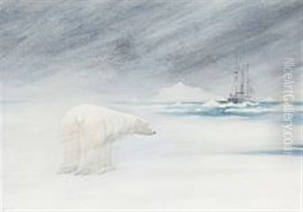 A Polar Bear In A Snow Storm - view 1