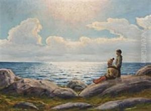 A Family Of Inuits Looking At The Sea