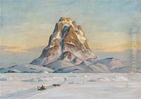 A Dog Sledge On Its Way Towards Sugar Loaf, Greenland - view 1