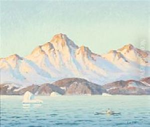 Golden Sunbeams Reflecting In The Mountains On Greenland Golden Sunbeams Reflecting In The Mountains On Greenland