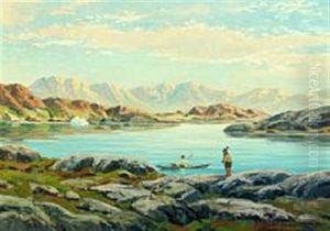 Greenlandic Fjordscape With Inuit Couple