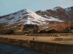 At The Cryolite Work In Ivittuut, Greenland by Emanuel A. Petersen