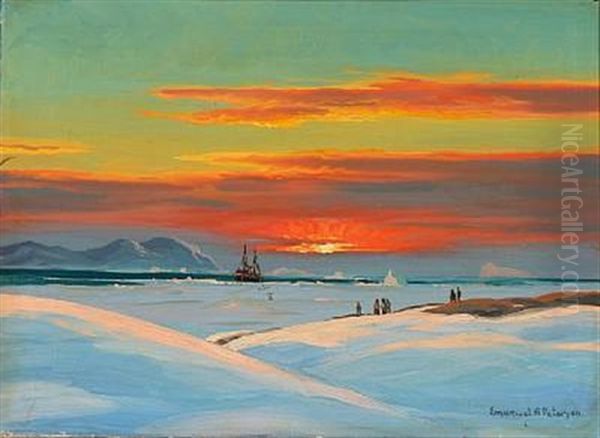 View From Greenland At Sunset - view 1