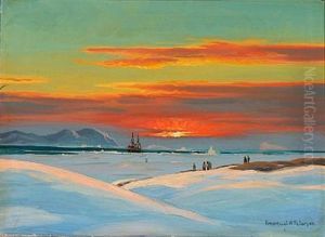 View From Greenland At Sunset by Emanuel A. Petersen