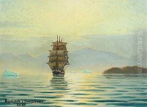 Barkskib I Davisstraede (barque In The Davis Strait)