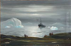 Inspektionsskibet Thetis by Emanuel A. Petersen