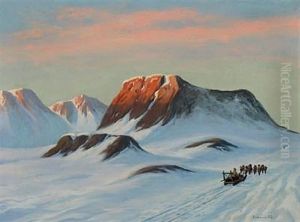 Greenlandic Landscape With Two Dogsleds