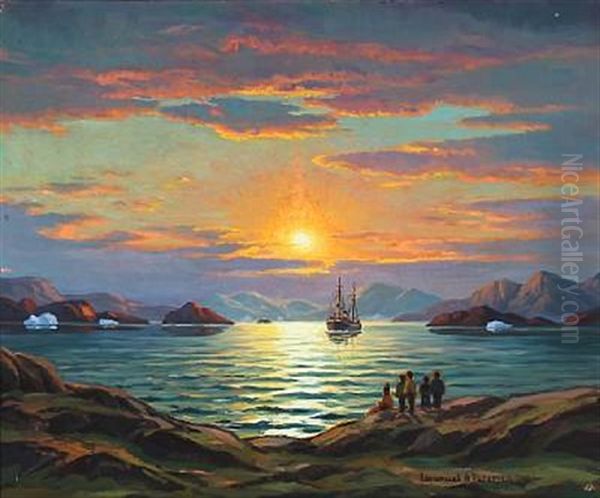 Scenery From A Greenlandic Fjord At Sunset - view 1