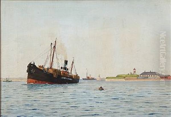 The Cargo Ship Laura Maersk Near Holmen In Copenhagen - view 1