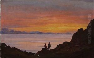 View From Greenland At Sunset by Emanuel A. Petersen