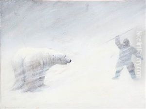 A Greenlandic Hunter And A Polar Bear