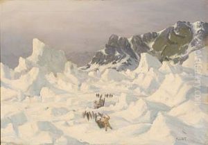 Inuits And Their Sled Dogs In High Speed Over The Greenlandic Ice Inuits And Their Sled Dogs In High Speed Over The Greenlandic Ice