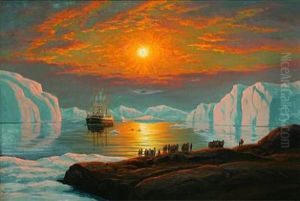 "s/s Gertrud Rask" In The Midnight Sun by Emanuel A. Petersen