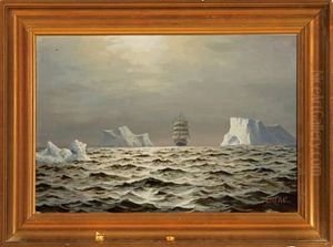 Greenlandic Coastal Scene With The Ship "thorvaldsen" At The Horizon Greenlandic Coastal Scene With The Ship "thorvaldsen" At The Horizon