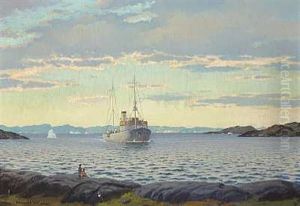 Damper Ved Kysten, Fra En Gronlandsk Fjord
