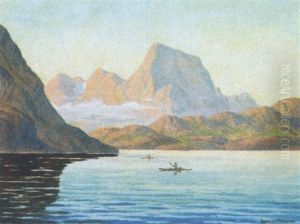 Parti Fra Gronland Med Jaegere I Kajakker
