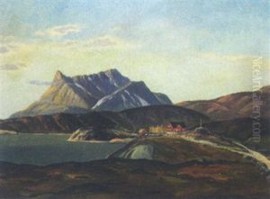 Gronlandsk Kystparti Med Bygninger
