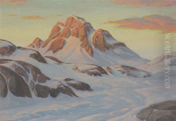Solnedgang Over Sneklaedte Klipper - view 1
