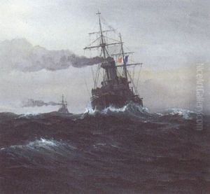Marine Med Sejlskibe I Biscaya Bugten Marine Med Sejlskibe I Biscaya Bugten