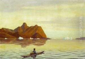 Kajakmand. Godthaabsfjorden. Gronland
