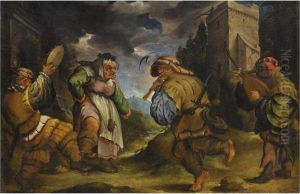 I Suonatori Di Tarantella by Faustino Bocchi