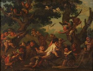 La Caccia Alla Farfalla by Faustino Bocchi