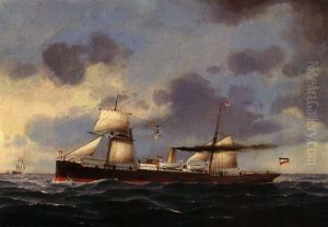 Besegelter Dampfer "celia"
