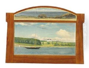 A Pair Of Prospects Of Marselisborg Palace At Day And At Night, In The Foreground Christian X's Sailing Boat Rita (pair)
