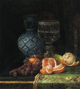 Obststilleben Mit Krug Und Weinglas by Sofus Petersen