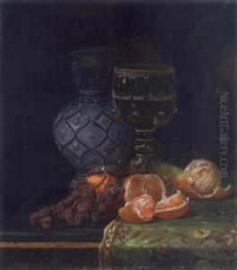 Obststillleben Mit Krug Und Glas by Sofus Petersen