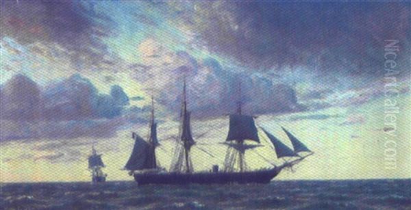 Marine, Sejlskibe Pa Havet - view 1