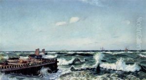 Braending Set Fra Gilleleje Havnearm by Thorolf (Frederik Paludan-Mueller) Petersen