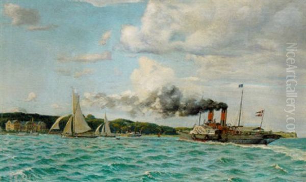 Hjuldamperen "ornen" Ud For Kysten - view 1